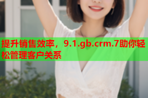 提升销售效率,9.1.gb.crm.7助你轻松管理客户关系