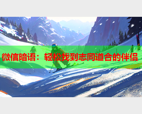 微信暗语:轻松找到志同道合的伴侣  第1张 微信暗语:轻松找到志同道合的伴侣  第1张